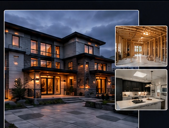 Finished construction and renovation project collage